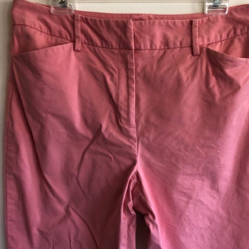 TALBOTS Stretch Pink Cotton Chino Ankle Pants 12 - Picture 4 of 16